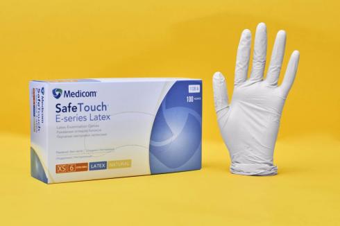 Рукавички Латексні  Medicom SafeTouch E-Series з Пудрою 5.5 г / Ящик S