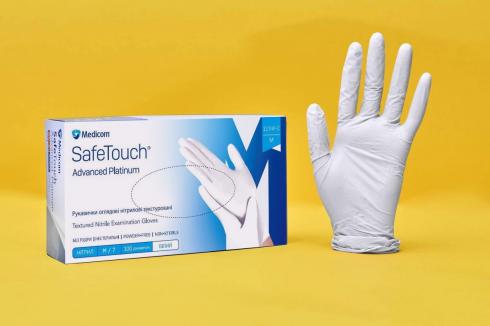 Рукавички Нітрилові Medicom  SafeTouch Platinum White Білі Без Пудри 3.6 г / Ящик M