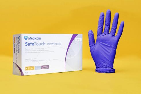 Рукавички Нітрилові Medicom SafeTouch Advanced Cool Blue  Без Пудри Фіолетові 3.5 г / Ящик L